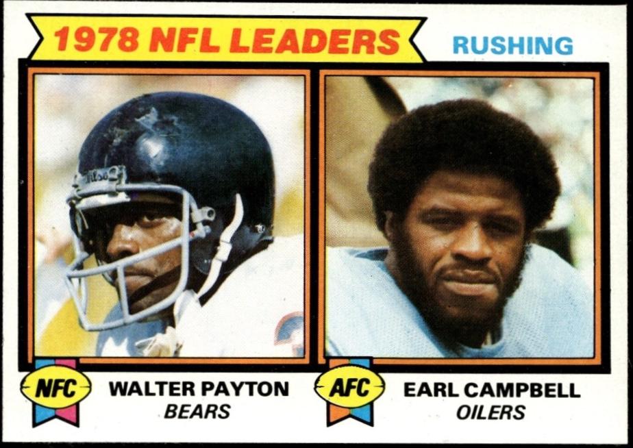 1978 NFL Leaders: Rushing (Walter Payton / Earl Campbell) LLVAR: Gray Back #3
