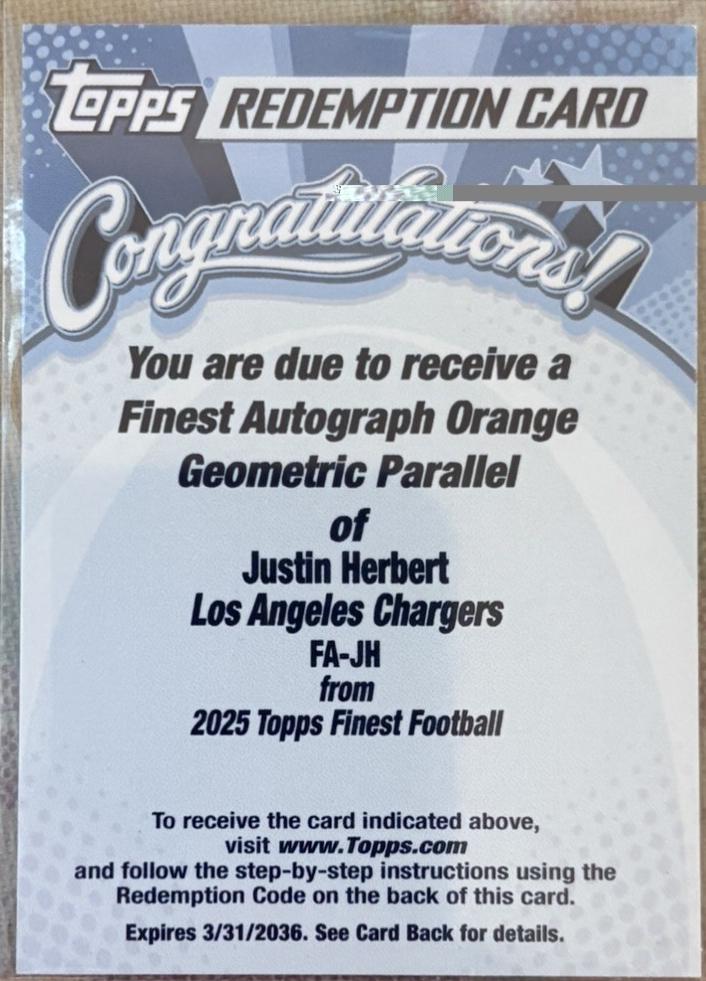 Justin Herbert [Orange Geometric] #FA-JH