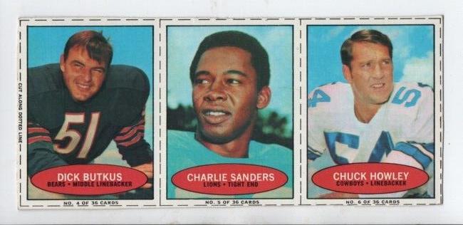 Charlie Sanders, Chuck Howley, Dick Butkus [Hand Cut Panel]