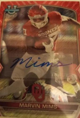 Marvin Mims [Autograph Red Shimmer] #4