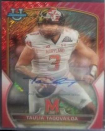 Taulia Tagovailoa [Autograph Red Shimmer] #3
