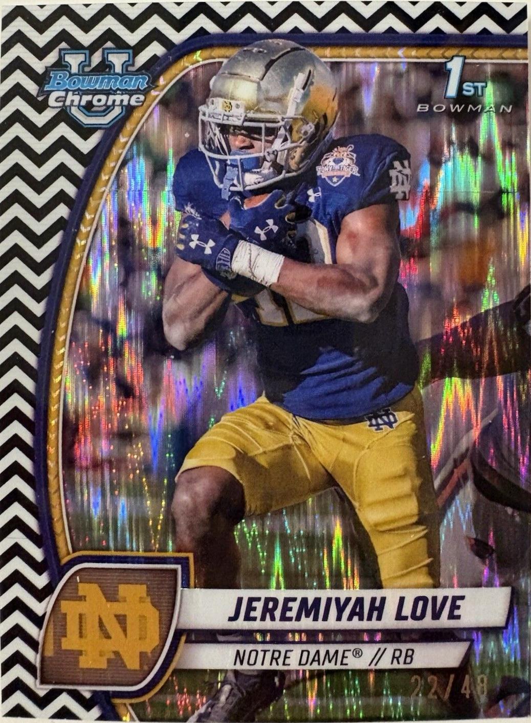 Jeremiyah Love [Black White Stealth Refractor] #100