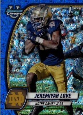Jeremiyah Love [Blue Mini Diamond Refractor] #100