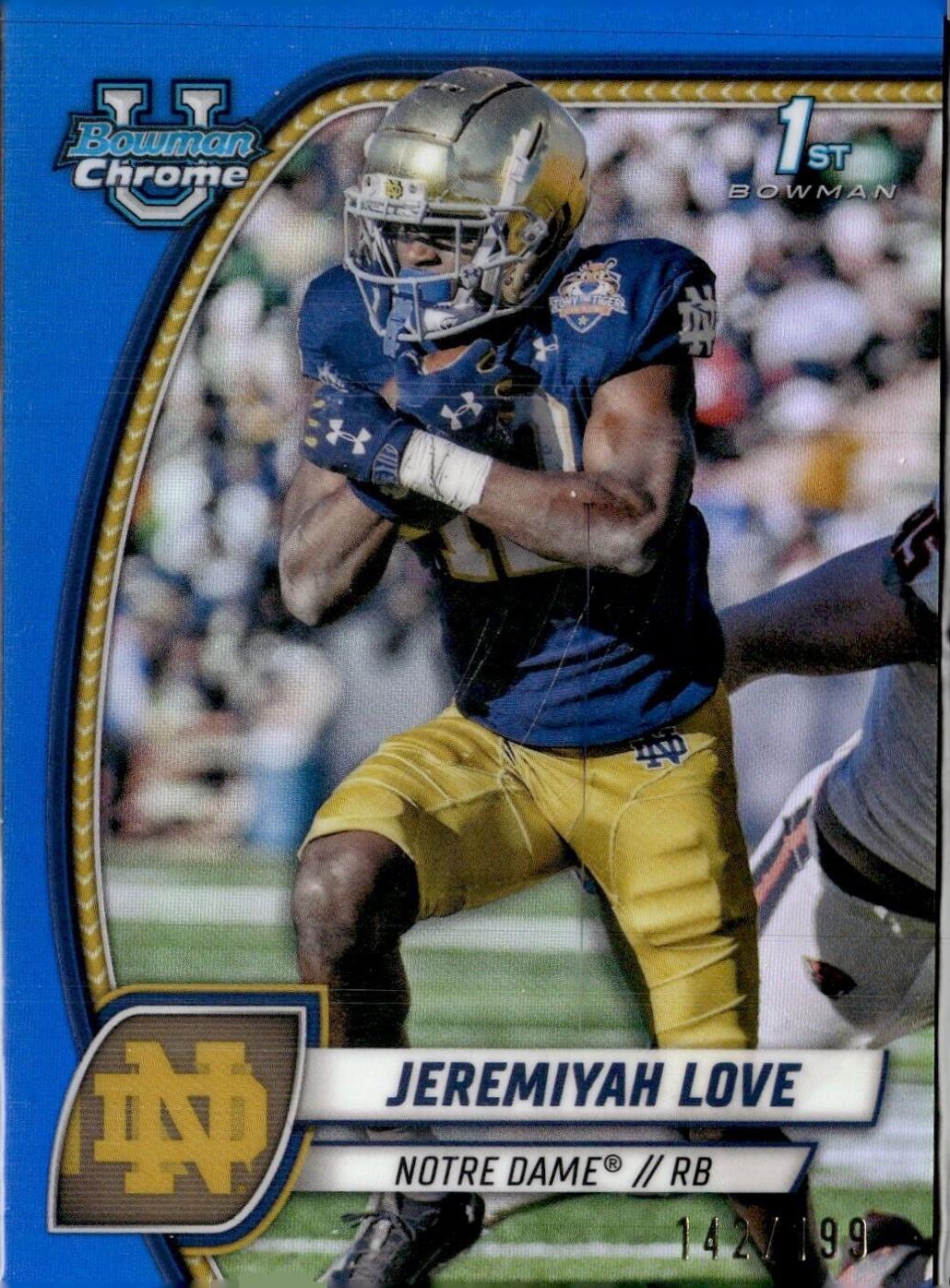 Jeremiyah Love [Blue Refractor] #100