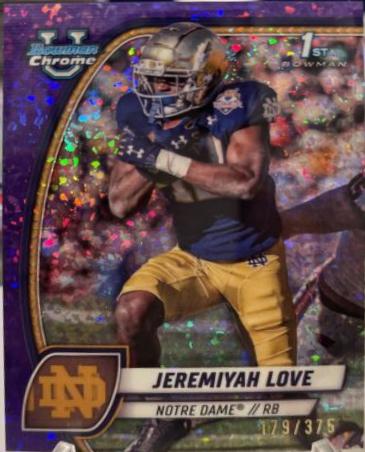 Jeremiyah Love [Purple Mini Diamond Refractor] #100