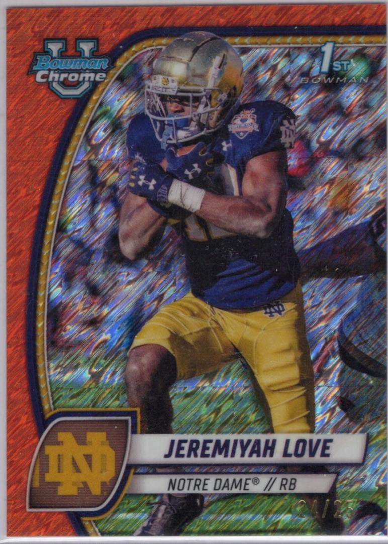 Jeremiyah Love [Shimmer Orange Refractor] #100