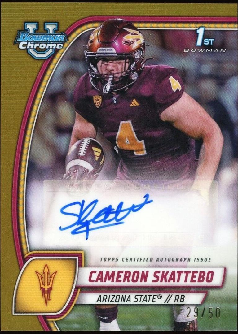 Cameron Skattebo [Gold Refractor] #PA-CSK