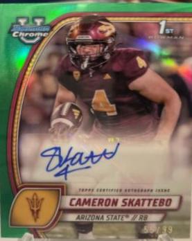 Cameron Skattebo [Green Refractor] #PA-CSK