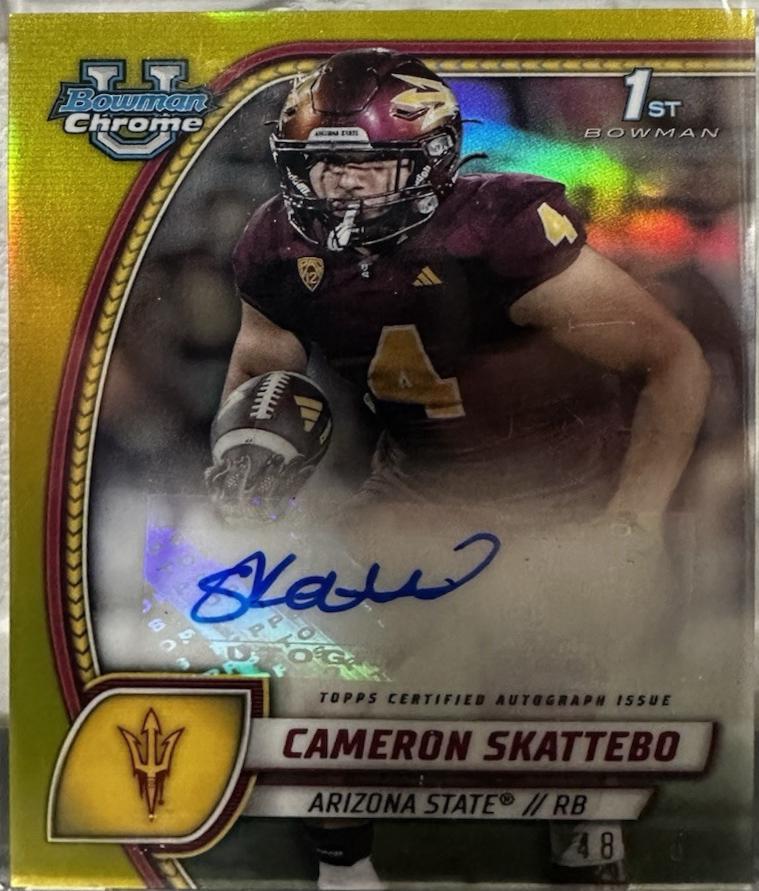 Cameron Skattebo [Yellow Refractor] #PA-CSK