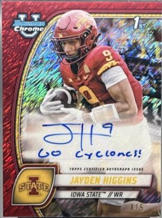 Jayden Higgins [Red Shimmer Refractor] #PA-JHI