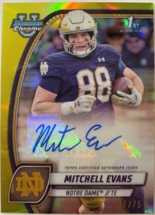 Mitchell Evans [Yellow Refractor] #PA-MEV