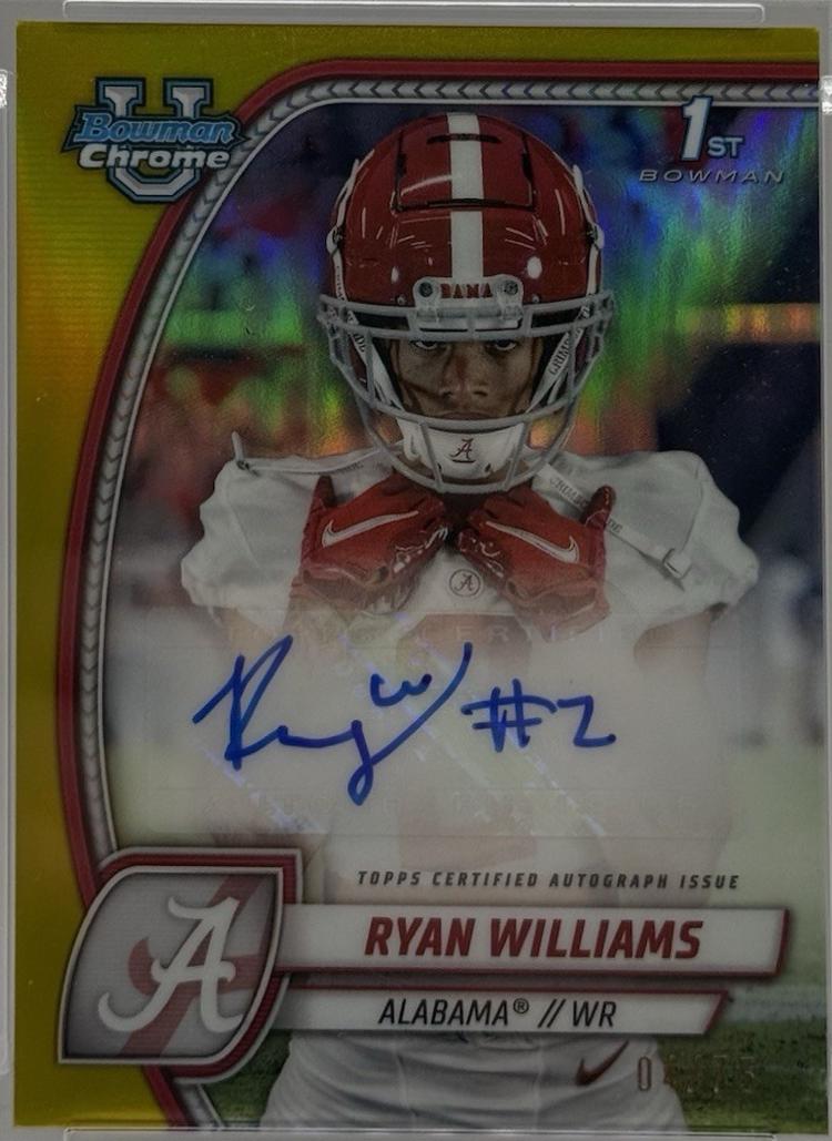 Ryan Williams [Yellow Refractor] #PA-RWI