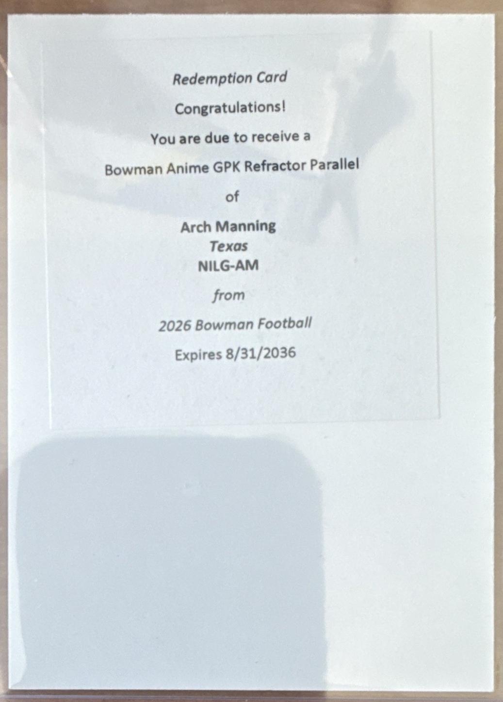 Arch Manning [Refractor] #NILG-AM