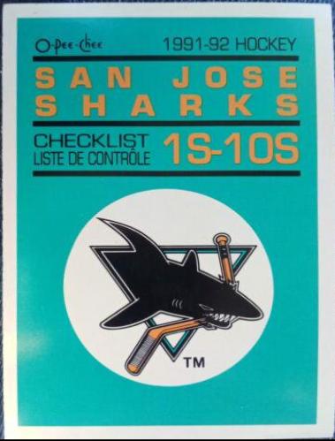 San Jose Sharks Checklist #10S