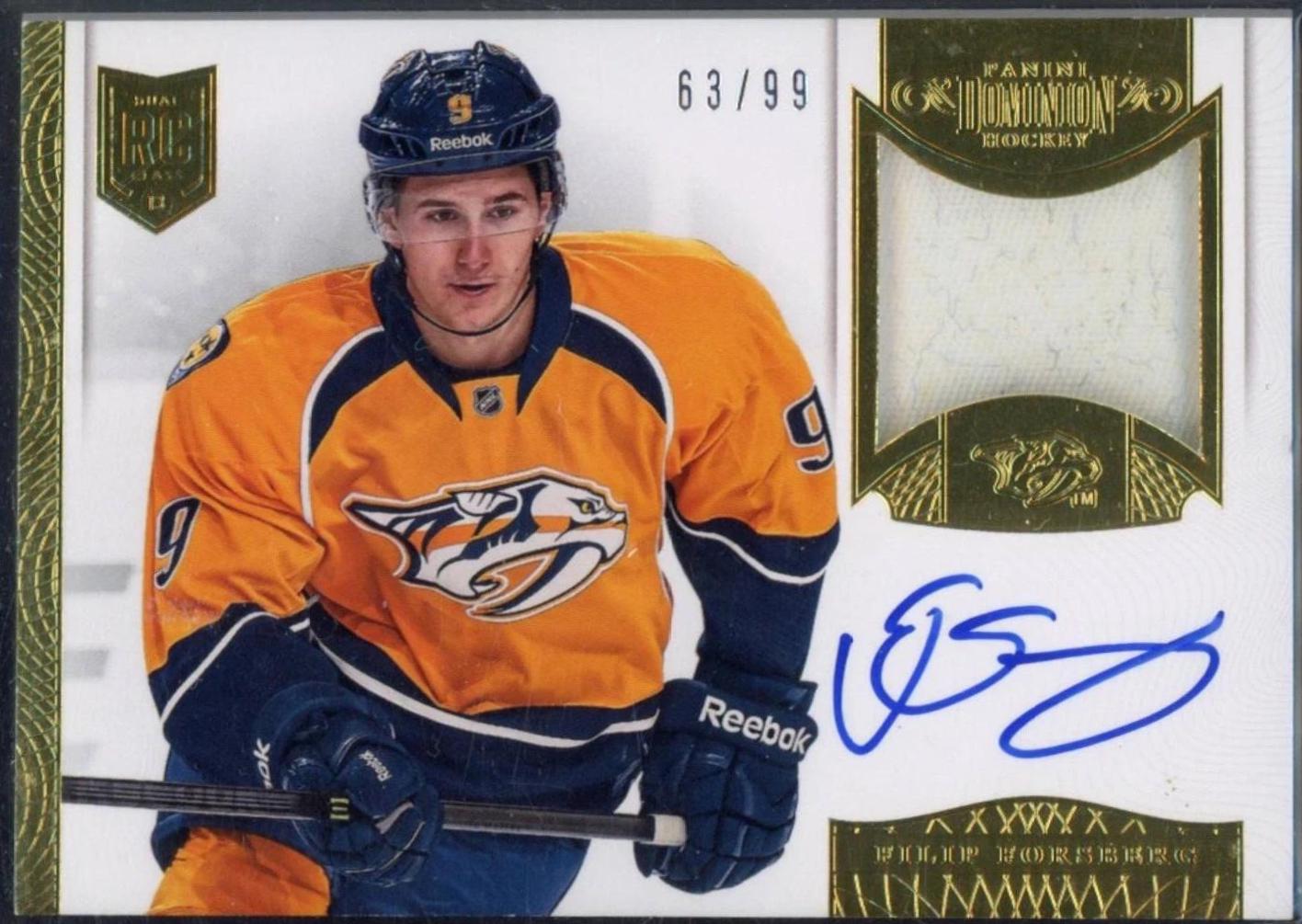 FILIP FORSBERG #AP-FF AUTO PATCHES MEM RC ROOKIE /99