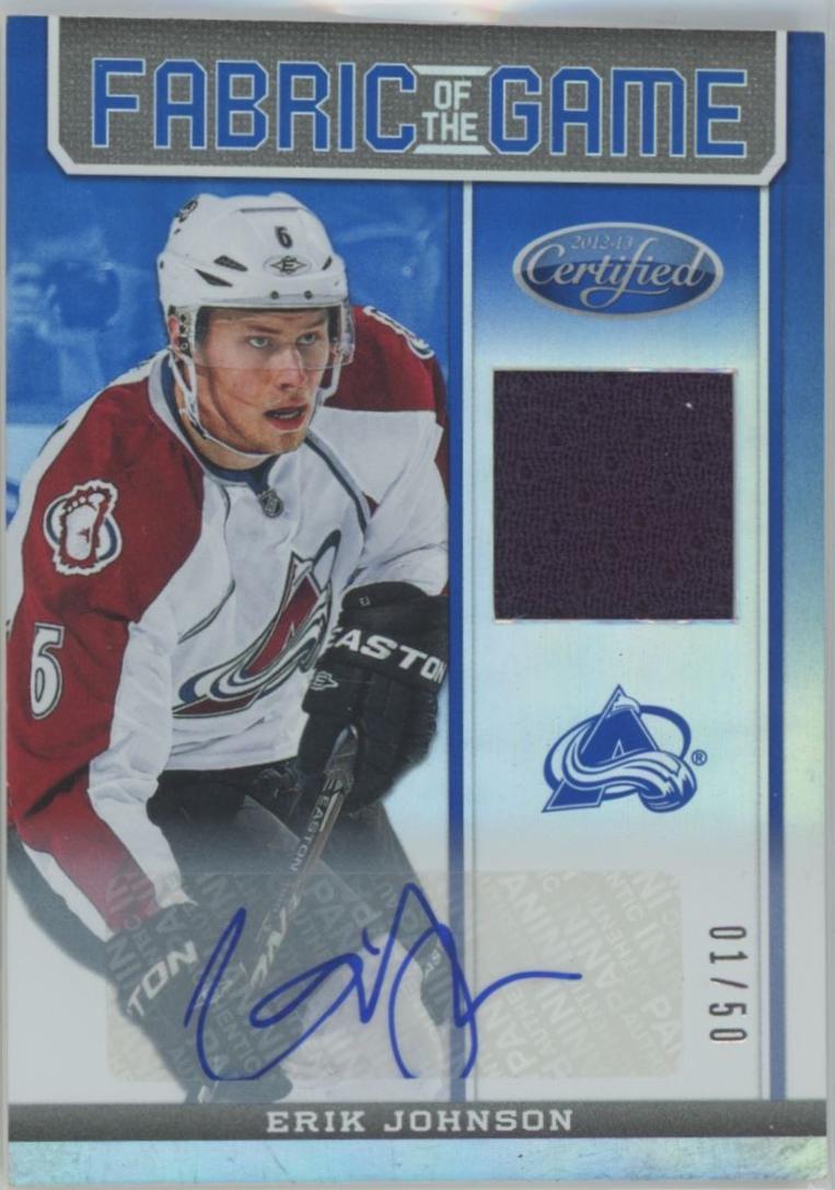 Erik Johnson [Mirror Blue Jersey Autograph] #FOG-EJ