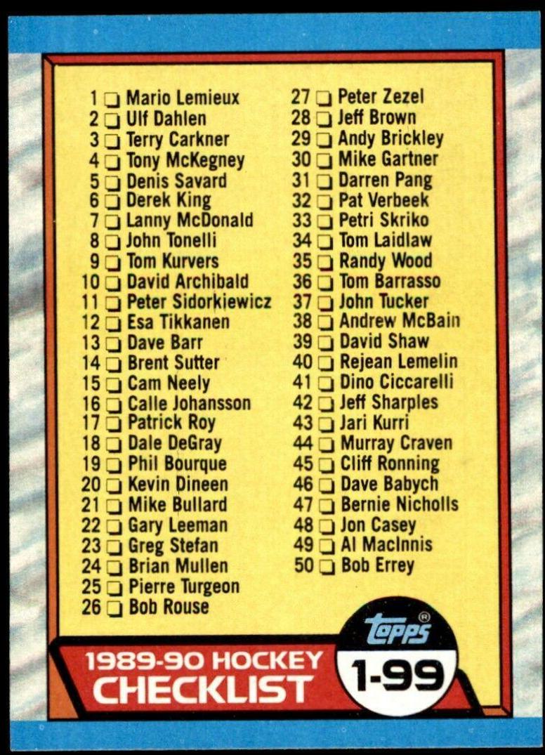 Checklist 1-99 #197