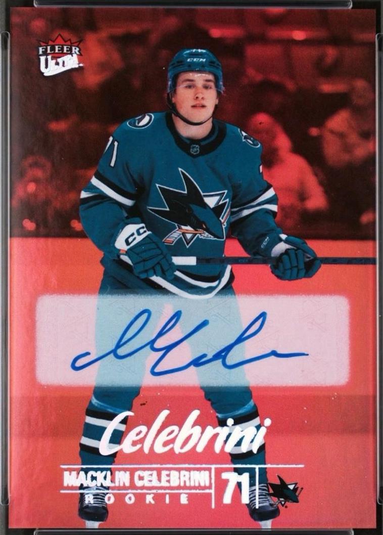 Macklin Celebrini [Gold Rainbow Foil Autograph] #212