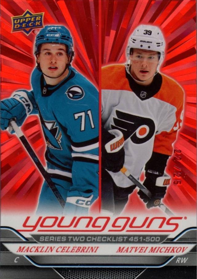 Macklin Celebrini / Matvei Michkov [Outburst Red] #500
