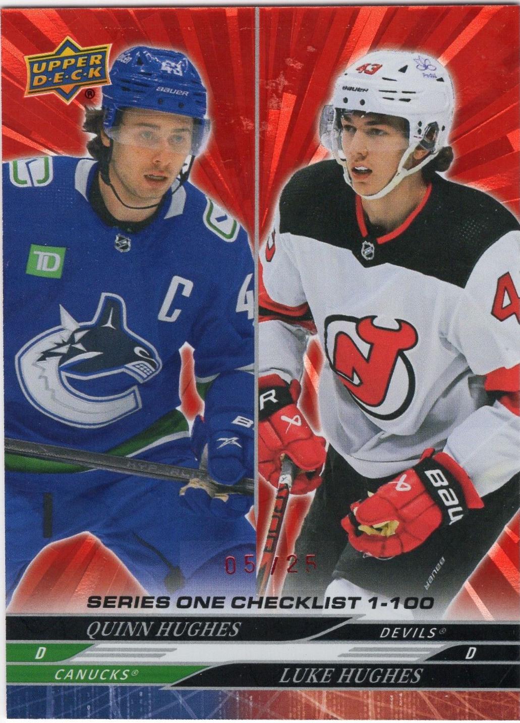 Quinn Hughes / Luke Hughes [Outburst Red] #199