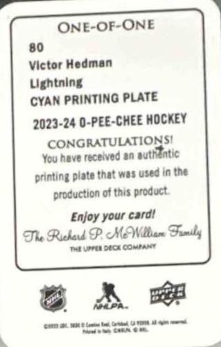 Victor Hedman [Printing Plate] #80