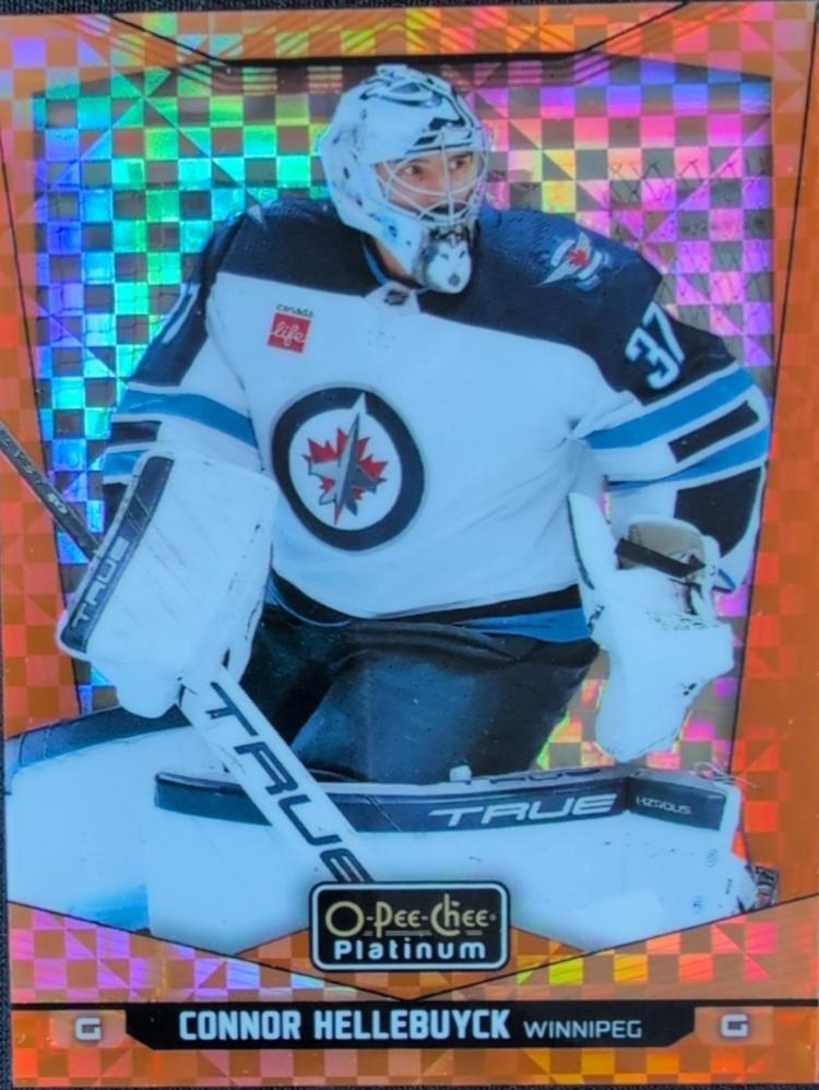 Connor Hellebuyck [Orange Checkers] #100