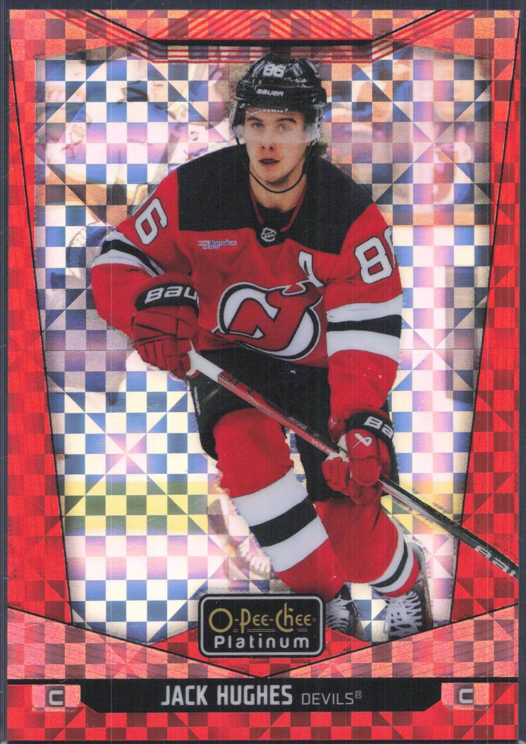 Jack Hughes [Orange Checkers] #13