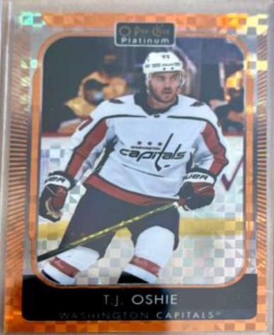 T. J. Oshie [Orange Checkers] #158