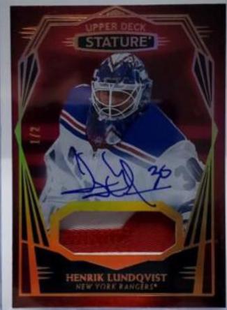 Henrik Lundqvist [Design Photo Variant Autograph Patch Red ] #11