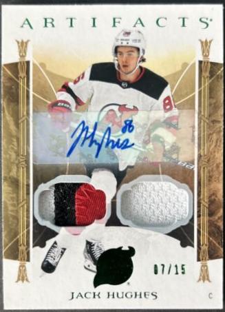 Jack Hughes [Material Autograph Emerald] #117