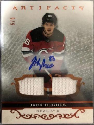 Jack Hughes [Material Autograph Orange] #121