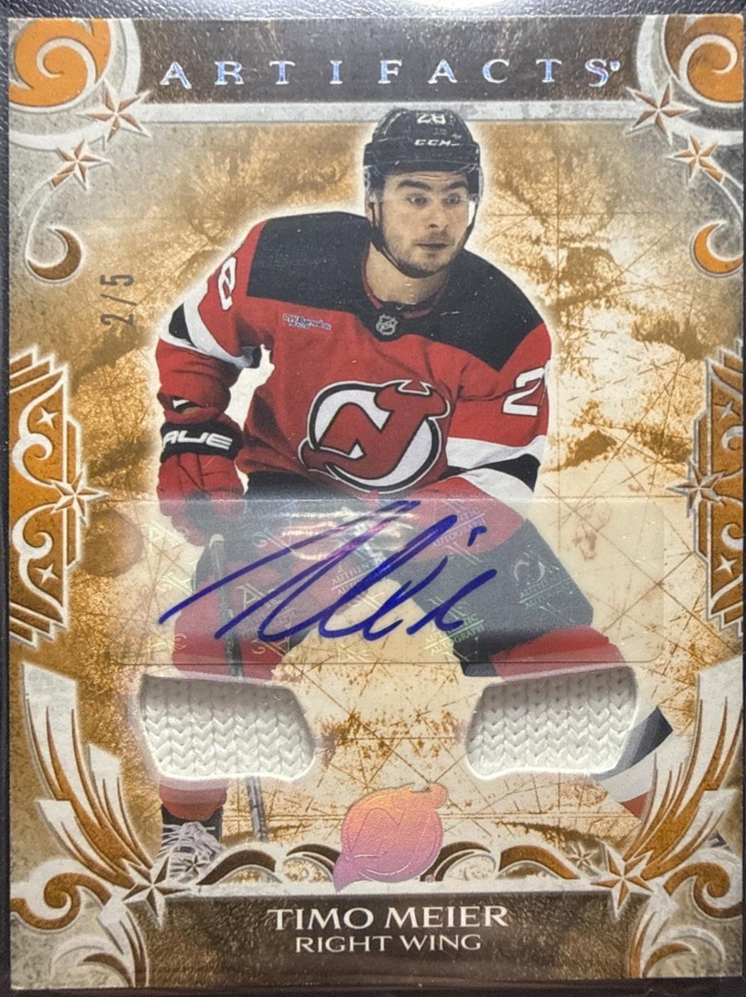 Timo Meier [Material Orange Autograph] #144