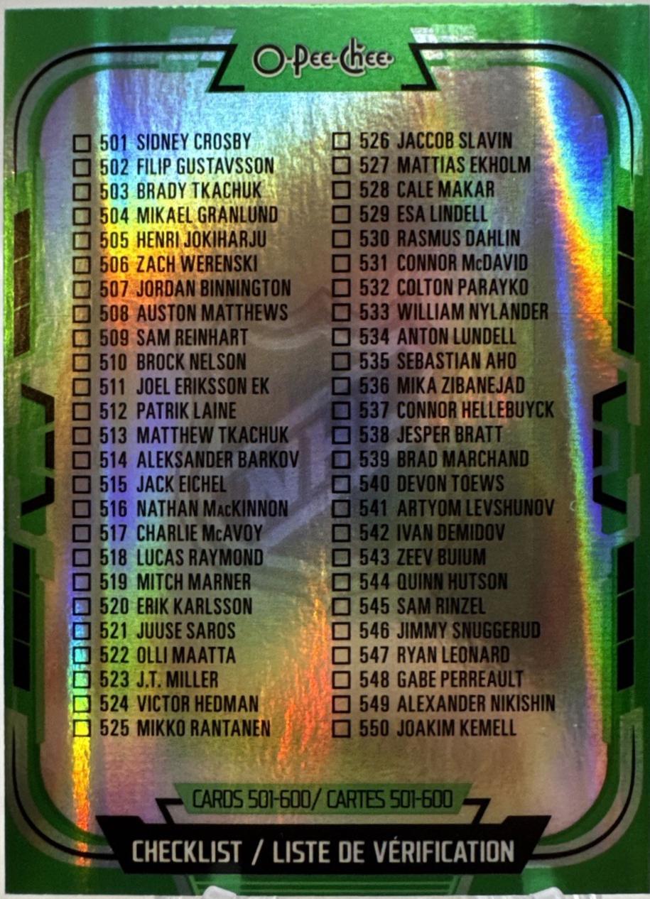 Checklist [Rainbow Foil Green] #600