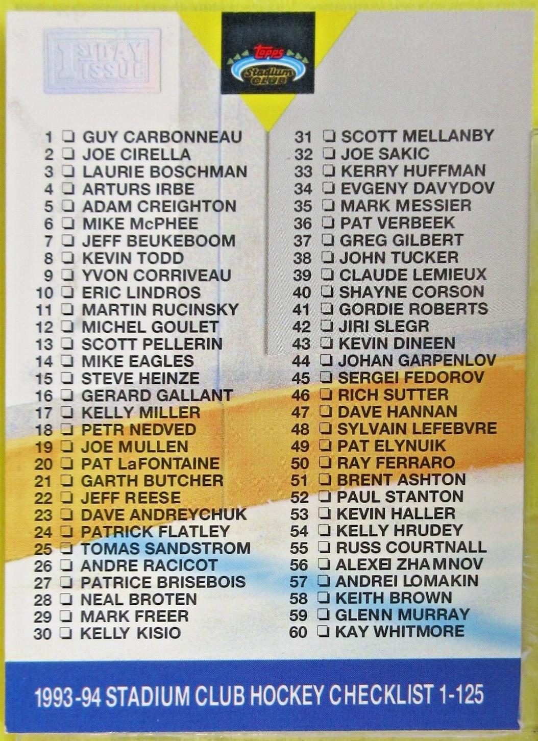 Checklist 1-125 [1st Day Issue] #249