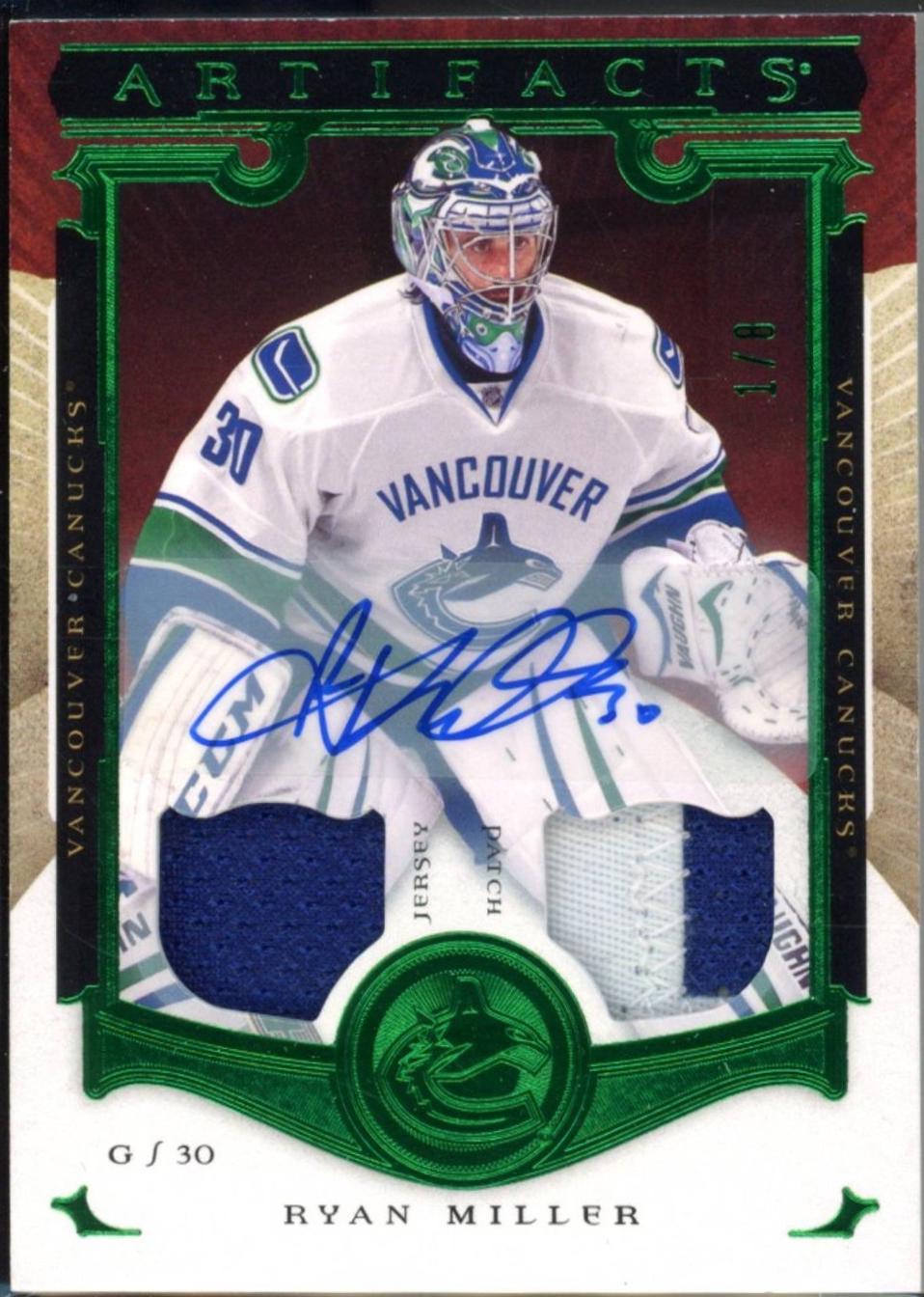 Ryan Miller  [Auto Material Emerald] #106