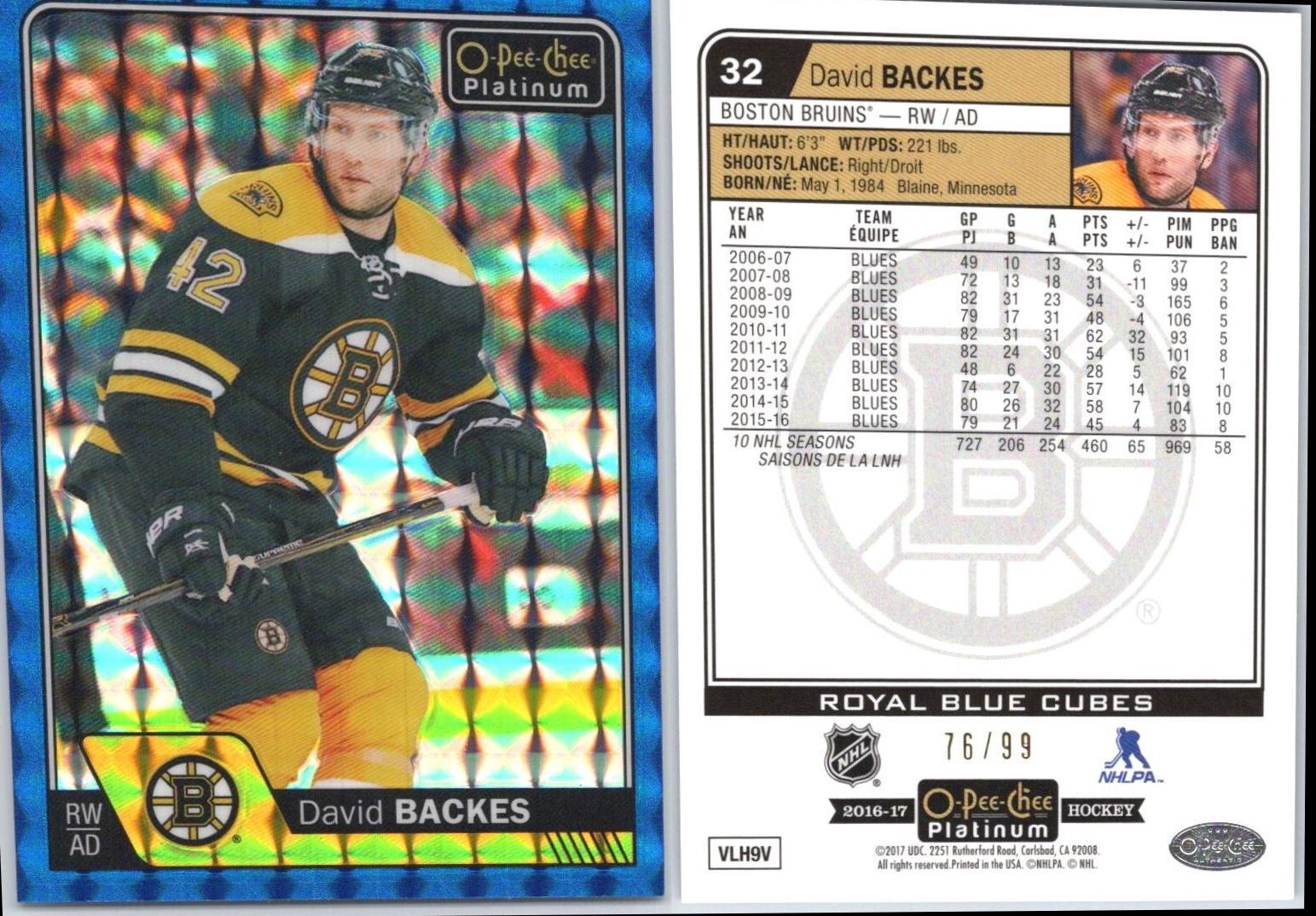 David Backes [Royal Blue Cubes] #32