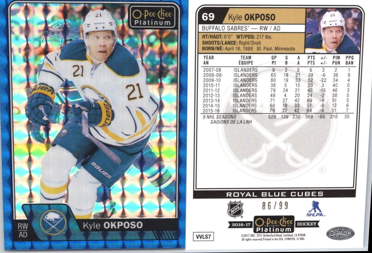Kyle Okposo [Royal Blue Cubes] #69