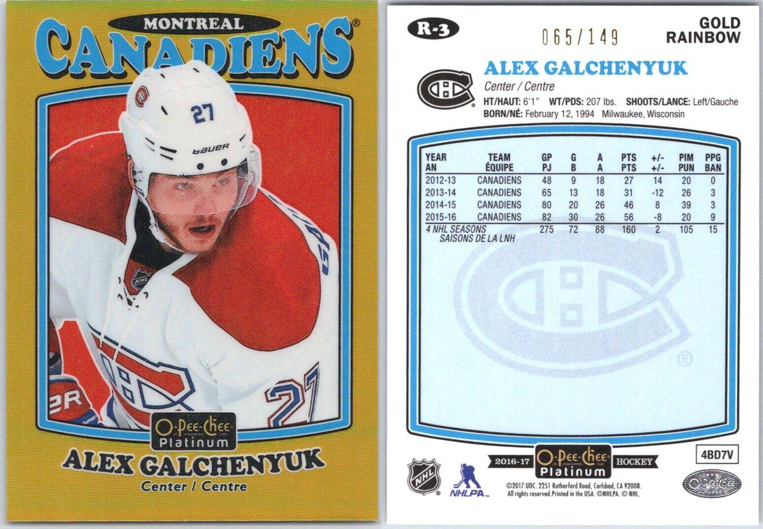 Alex Galchenyuk [Rainbow Gold] #R-3