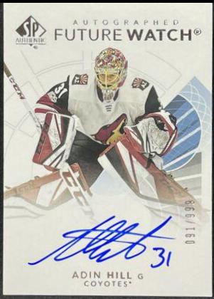Adin Hill [Future Watch Black Silver Ink Autograph] #184