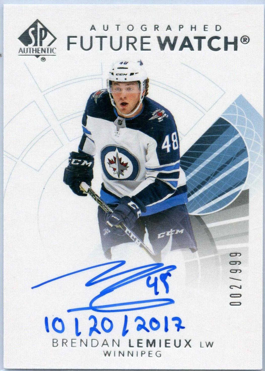 Brendan Lemieux [Future Watch Black Silver Ink Autograph] #180
