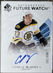 Charlie McAvoy [Future Watch Black Silver Ink Autograph] #116