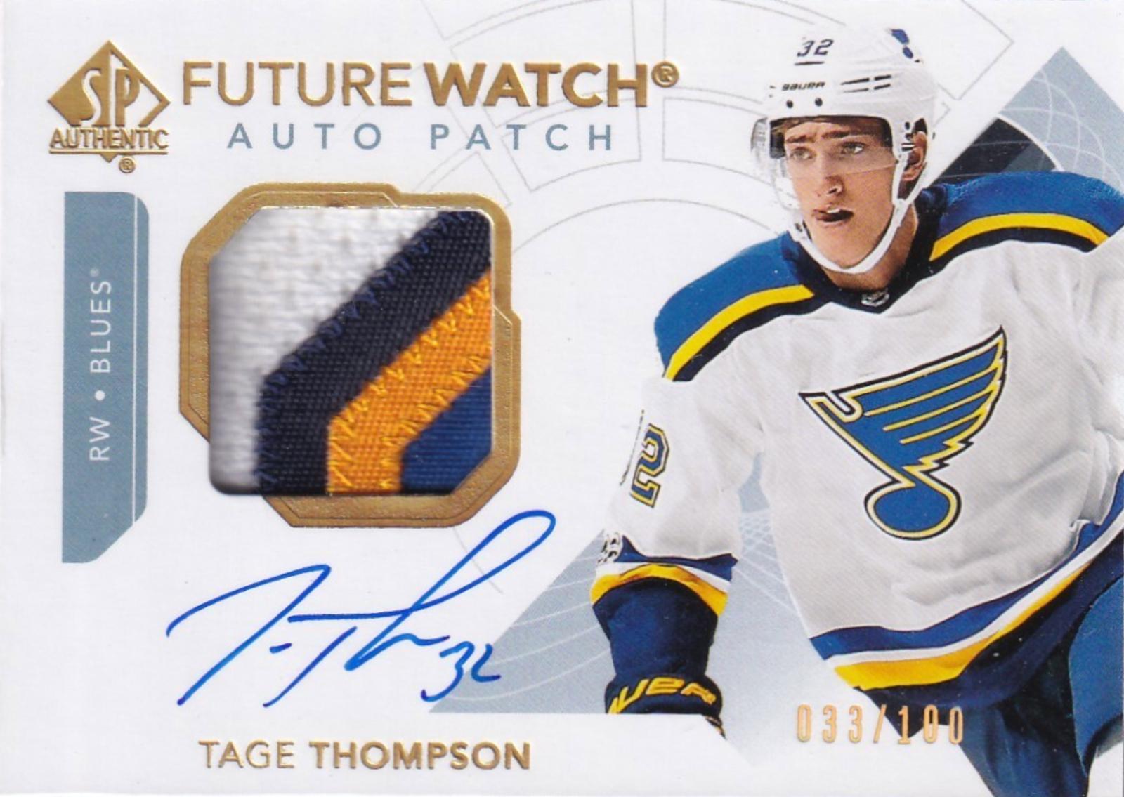 Tage Thompson [Future Watch Autograph Patch] #169