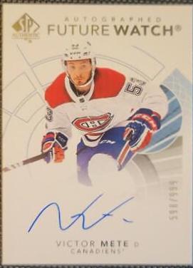 Victor Mete [Future Watch Black Silver Ink Autograph] #165