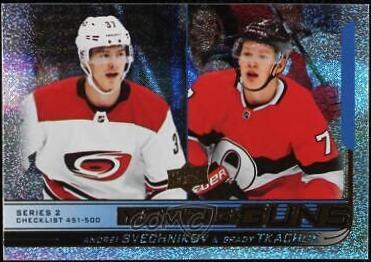 Andrei Svechnikov, Brady Tkachuk [Speckled Rainbow Foil] #500