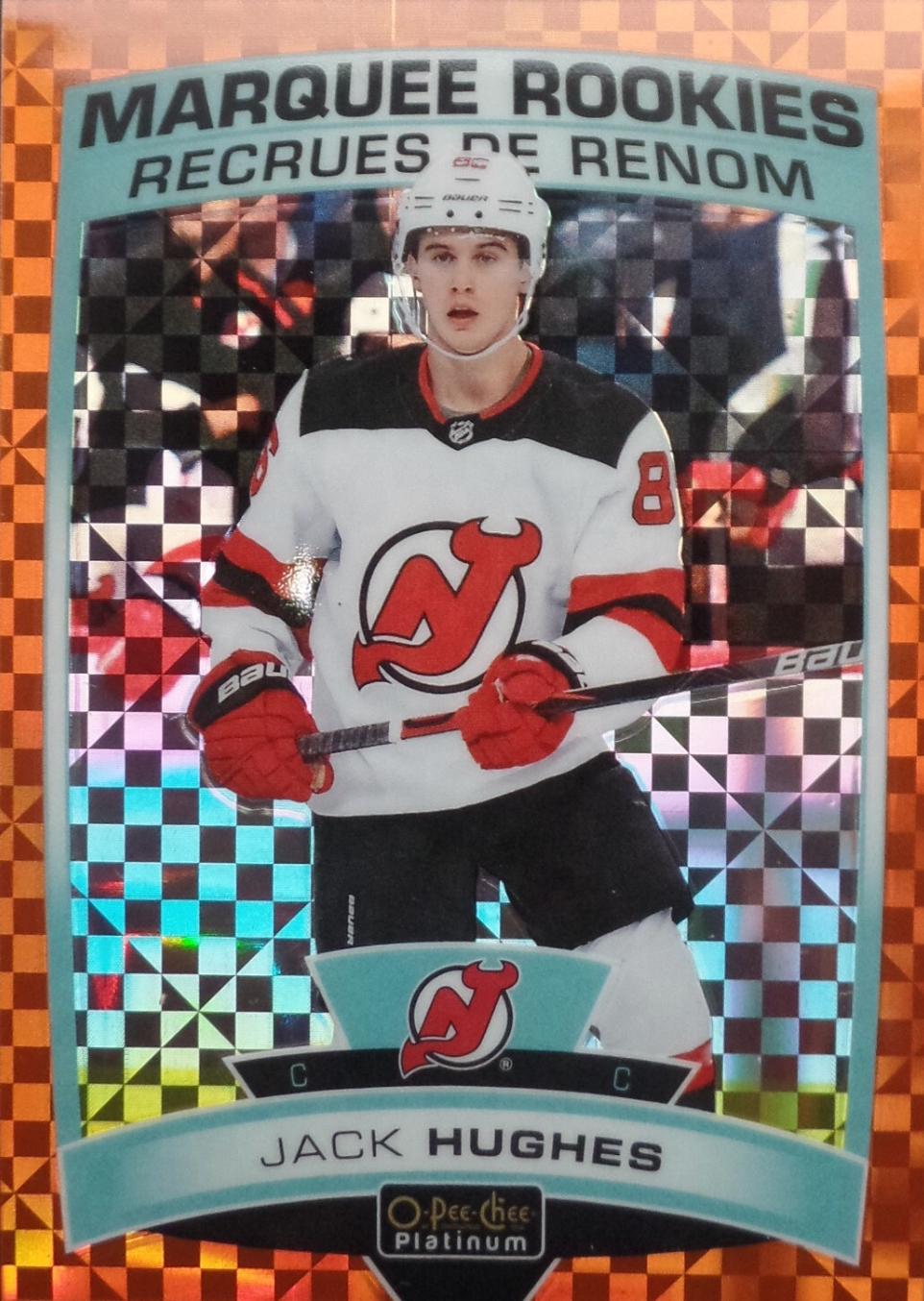 Jack Hughes [Orange Checkers] #200