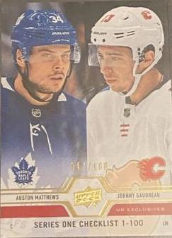 Auston Matthews, Johnny Gaudreau [UD Exclusives] #199