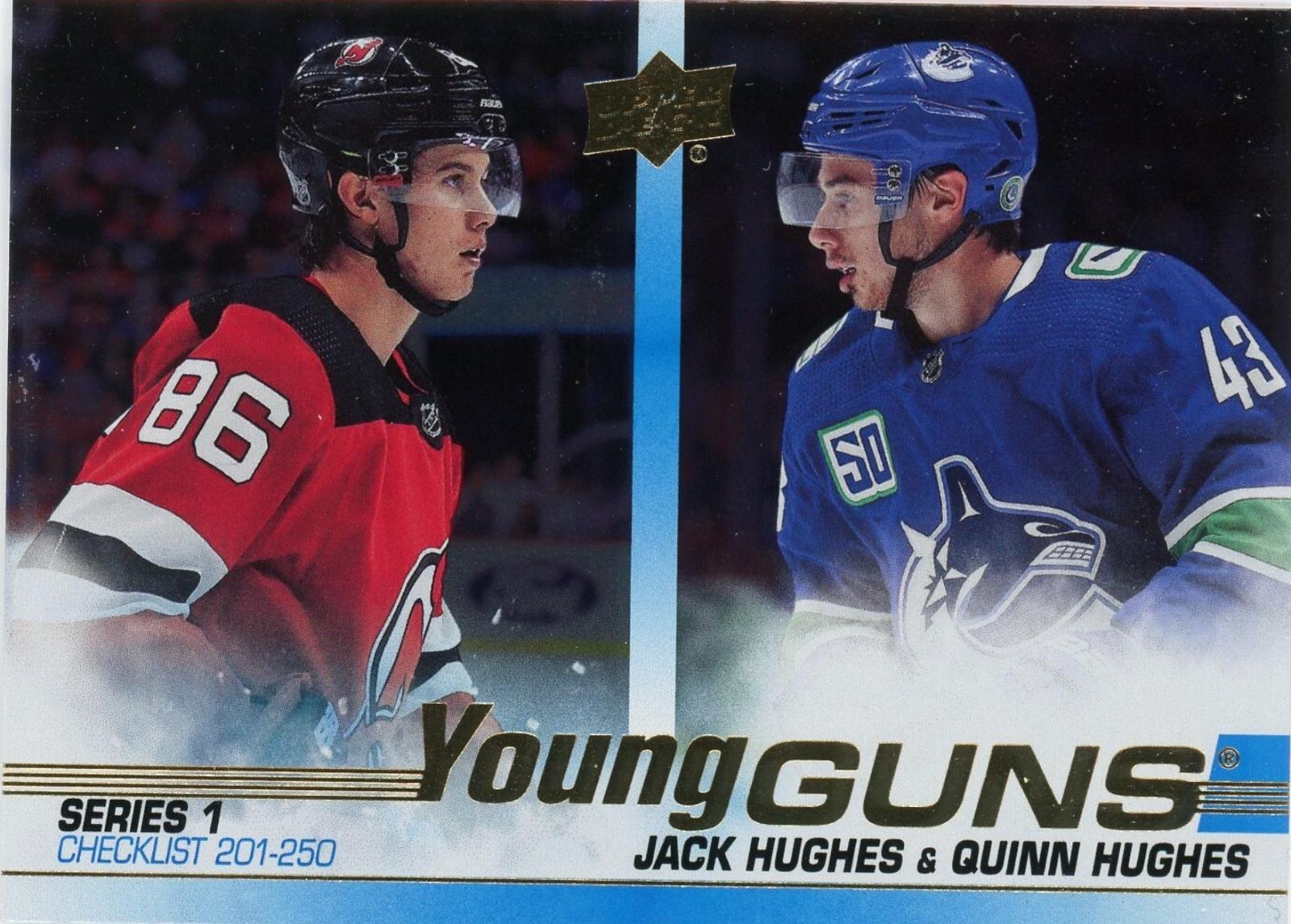 Jack Hughes, Quinn Hughes [Silver Foil] #250