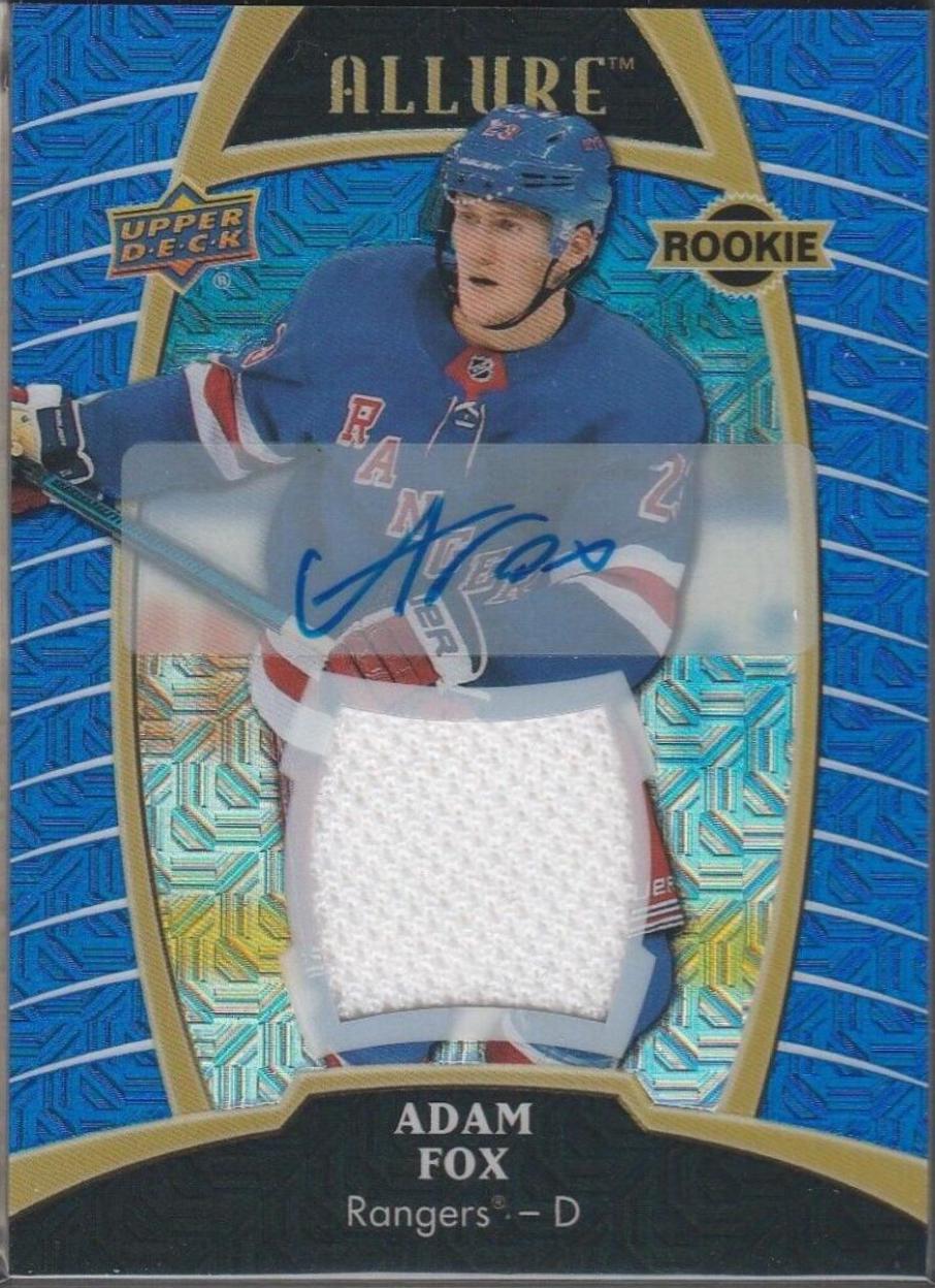 Adam Fox [Blue Line Autograph Jersey Relic] #93