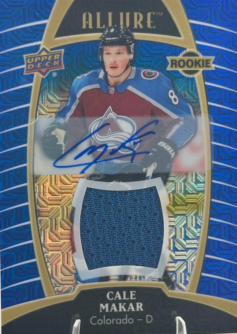 Cale Makar [Blue Line Autograph Jersey Relic] #80