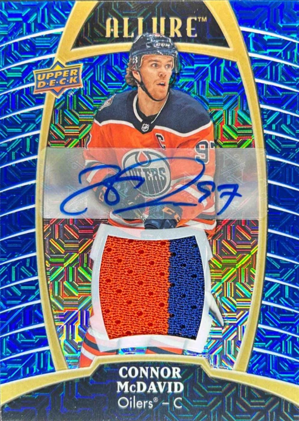 Connor McDavid [Blue Line Autograph Jersey Relic] #1